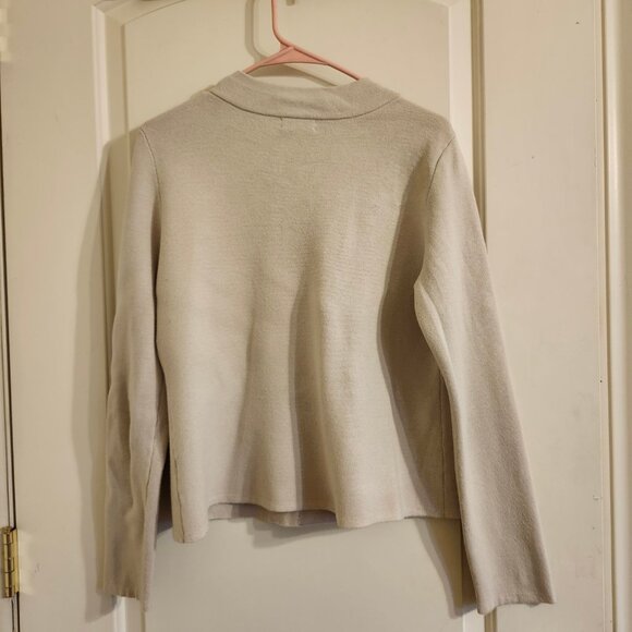 Charter Club Women’s Cardigan Jacket Large Beige Gold Buttons - Picture 9 of 9